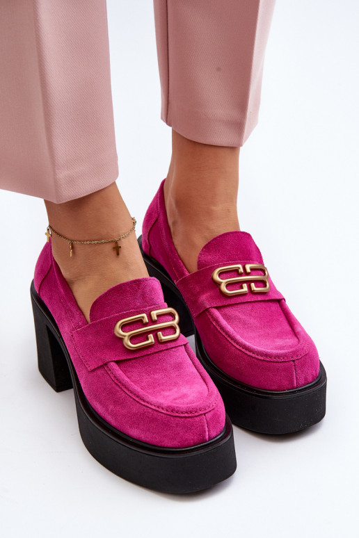 Zazoo 20170 jalatsid seemisnakhsed Pealiste omad kõrge jämeda kontsaga tumeroosad värvi Zazoo 20170 jalatsid seemisnakhsed Pealiste omad kõrge jämeda kontsaga tumeroosad värvi