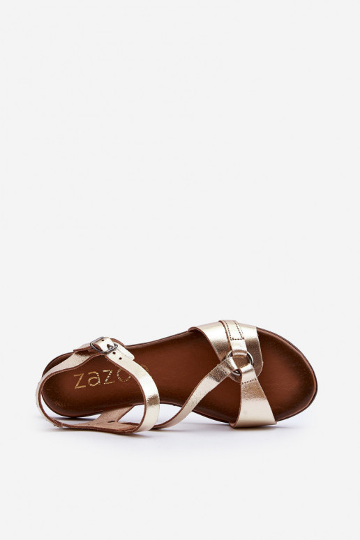 Zazoo 40182 Pealistesandaalid Pealiste omad Kuldset värvi Zazoo 40182 Pealistesandaalid Pealiste omad Kuldset värvi