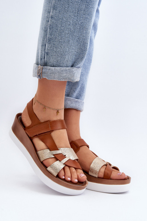 Zazoo 40397 Pealiste omad Pealistesandaalid platvormiga pruunid värvi Zazoo 40397 Pealiste omad Pealistesandaalid platvormiga pruunid värvi