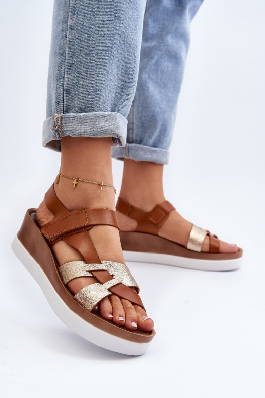 Zazoo 40397 Pealiste omad Pealistesandaalid platvormiga pruunid värvi Zazoo 40397 Pealiste omad Pealistesandaalid platvormiga pruunid värvi