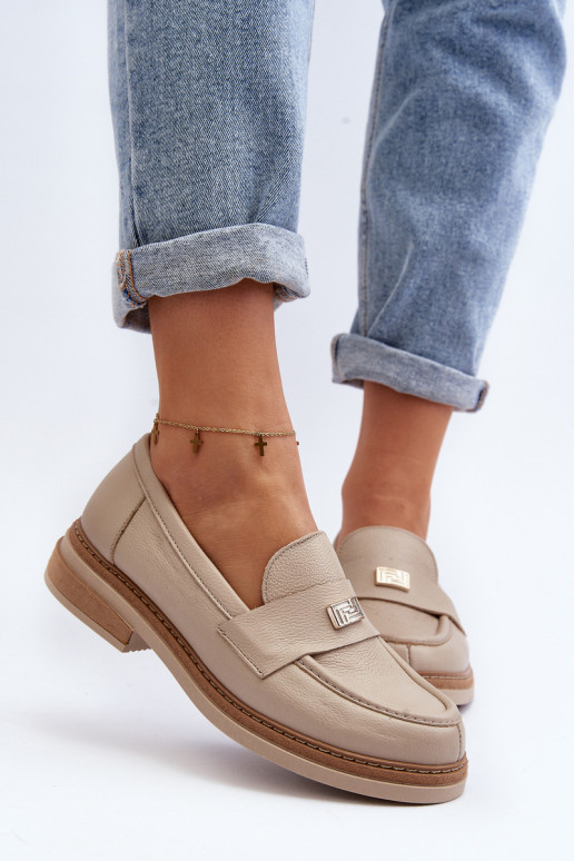 Zazoo 20165 Pealhk naiste mokassiinid beeži värvi Zazoo 20165 Pealhk naiste mokassiinid beeži värvi