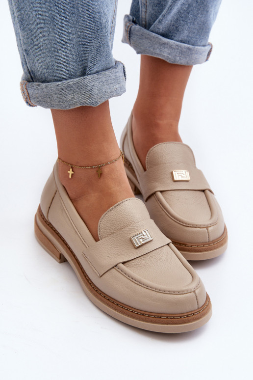 Zazoo 20165 Pealhk naiste mokassiinid beeži värvi Zazoo 20165 Pealhk naiste mokassiinid beeži värvi