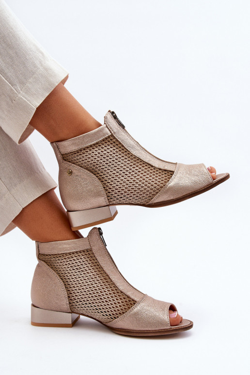 Pealhk Pealiste poolsaapad laiade nööridegaOdkrytymi Palcami Sellel onciejka 06413-25 Kuldset värvi