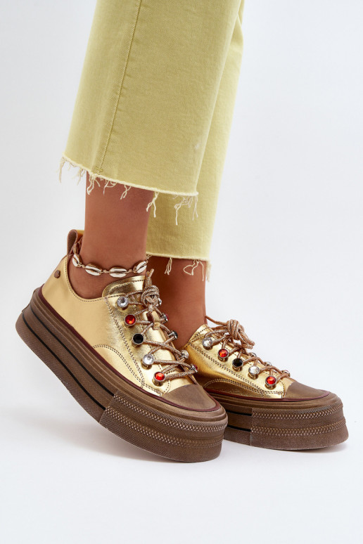 Pealistesaapad platvormiga GOE NN2N4055 Kuldset värvi