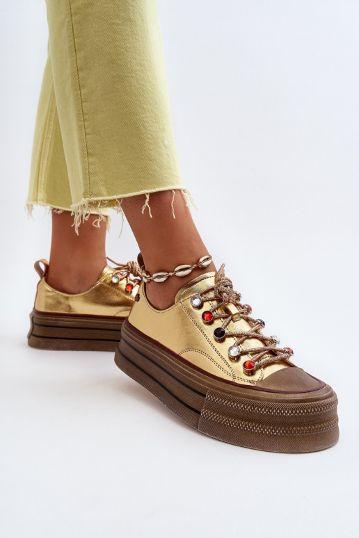 Pealistesaapad platvormiga GOE NN2N4055 Kuldset värvi