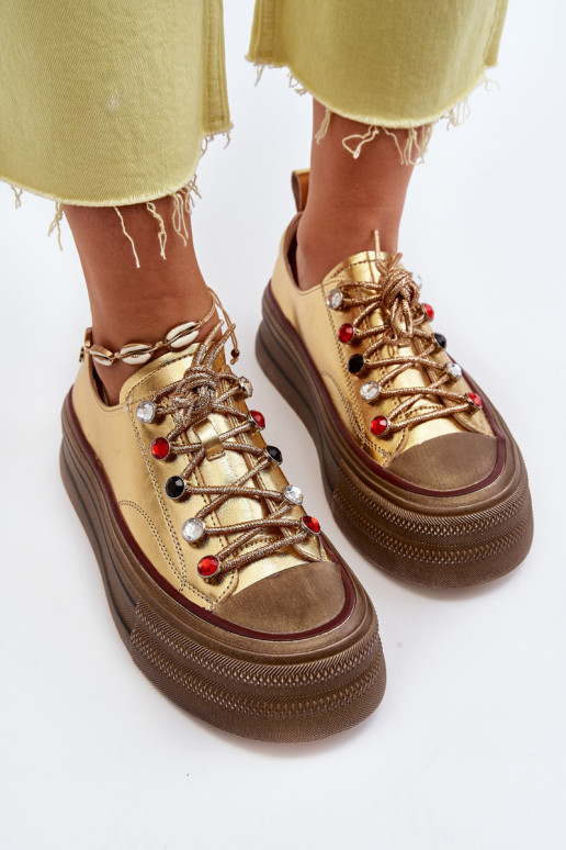 Pealistesaapad platvormiga GOE NN2N4055 Kuldset värvi