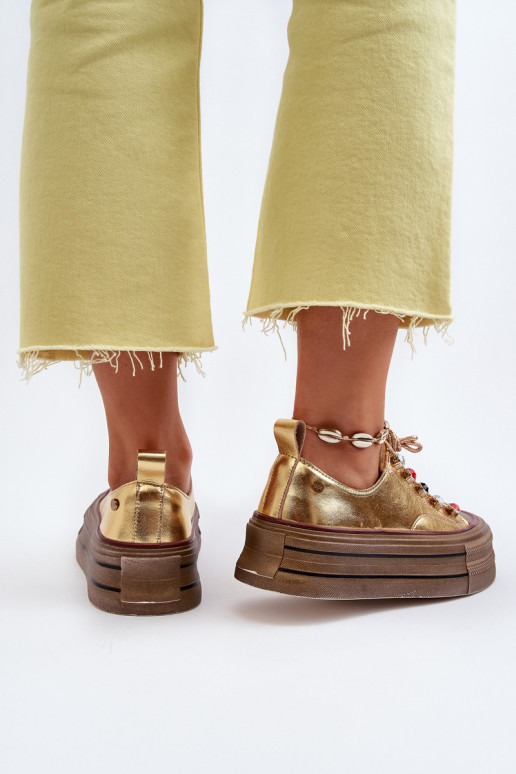 Pealistesaapad platvormiga GOE NN2N4055 Kuldset värvi