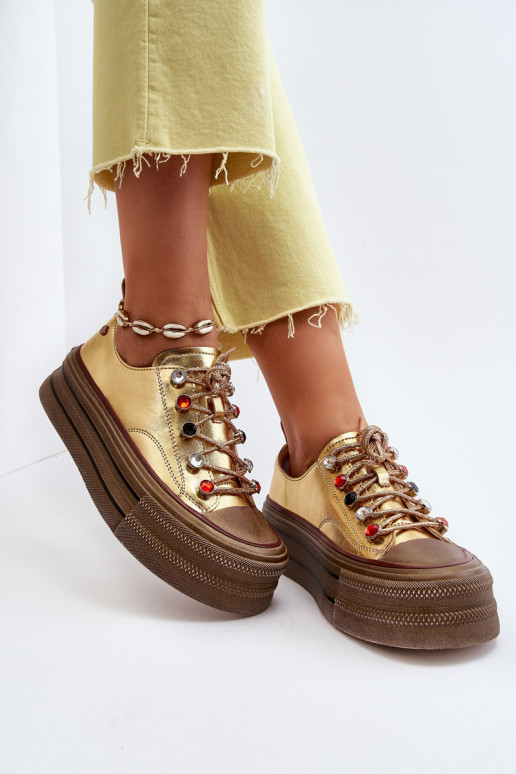 Pealistesaapad platvormiga GOE NN2N4055 Kuldset värvi