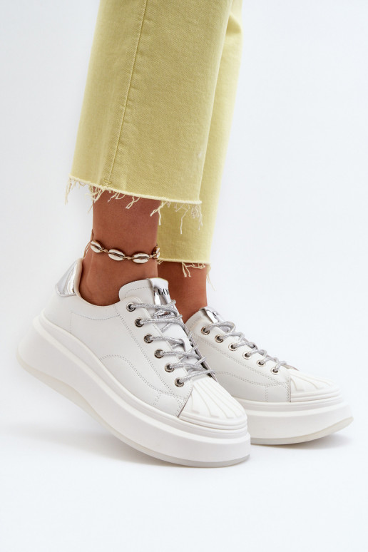 Pealhk Sneakers tüüpi jalanõud Pealiste omad platvormiga GOE NN2N4033 valget värvi Pealhk Sneakers tüüpi jalanõud Pealiste omad platvormiga GOE NN2N4033 valget värvi