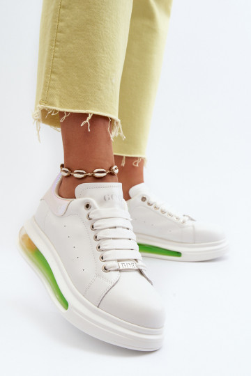 Sneakers tüüpi jalanõud Pealiste omad Pealhk GOE NN2N4029 valget värvi