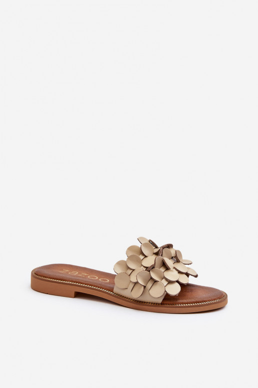 Zazoo 40381 Pealiste omad Plätud naturaalsest nahast laiade nööridega beeži värvi Zazoo 40381 Pealiste omad Plätud naturaalsest nahast laiade nööridega beeži värvi