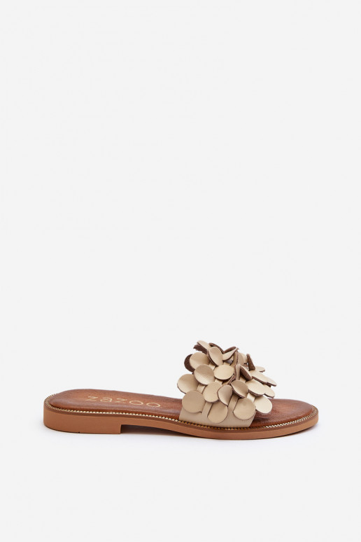 Zazoo 40381 Pealiste omad Plätud naturaalsest nahast laiade nööridega beeži värvi Zazoo 40381 Pealiste omad Plätud naturaalsest nahast laiade nööridega beeži värvi