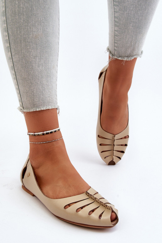 Zazoo 10009 Mugavad naturaalsest nahast baleriinad Pealiste omad beeži värvi Zazoo 10009 Mugavad naturaalsest nahast baleriinad Pealiste omad beeži värvi