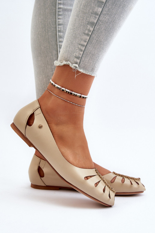 Zazoo 10009 Mugavad naturaalsest nahast baleriinad Pealiste omad beeži värvi Zazoo 10009 Mugavad naturaalsest nahast baleriinad Pealiste omad beeži värvi