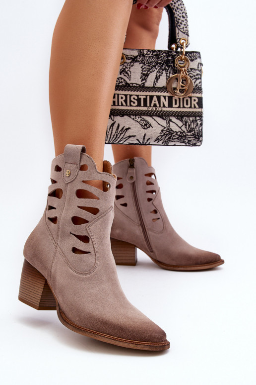 Pealhk Pealiste poolsaapad Väljalõigetega Sellel onciejka 06412-04 beeži värvi