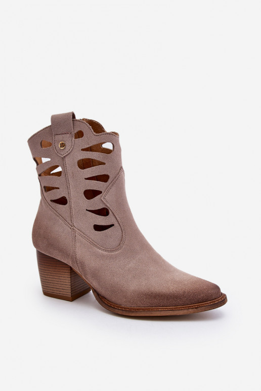 Pealhk Pealiste poolsaapad Väljalõigetega Sellel onciejka 06412-04 beeži värvi