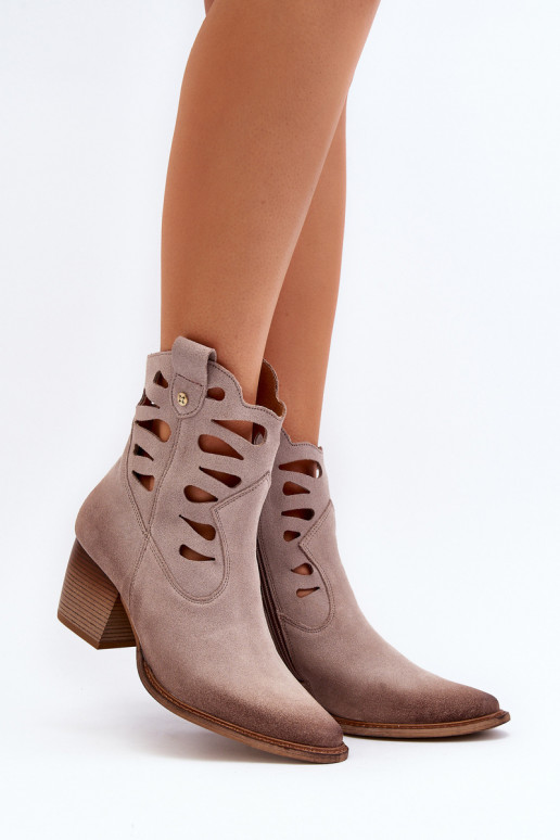 Pealhk Pealiste poolsaapad Väljalõigetega Sellel onciejka 06412-04 beeži värvi