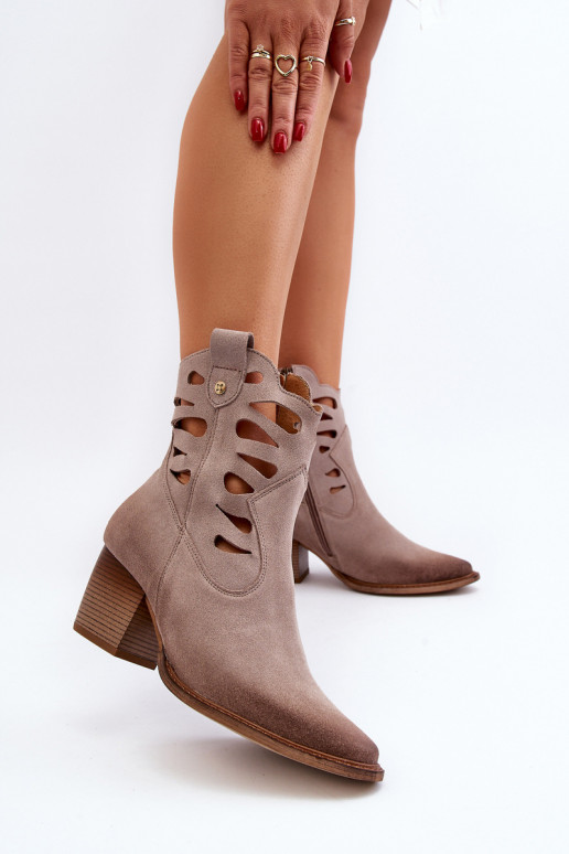 Pealhk Pealiste poolsaapad Väljalõigetega Sellel onciejka 06412-04 beeži värvi