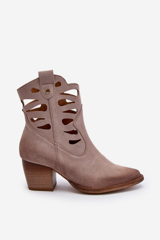 Pealhk Pealiste poolsaapad Väljalõigetega Sellel onciejka 06412-04 beeži värvi