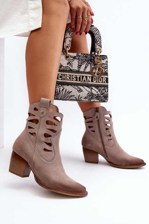 Pealhk Pealiste poolsaapad Väljalõigetega Sellel onciejka 06412-04 beeži värvi