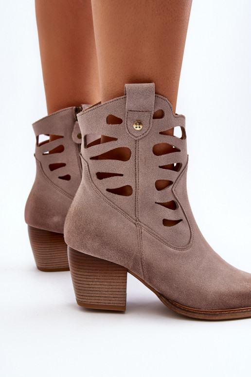 Pealhk Pealiste poolsaapad Väljalõigetega Sellel onciejka 06412-04 beeži värvi