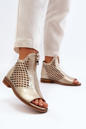 Zazoo 977/L Pealhk Ažuursed sandaalid Lossi juurde Kuldset värvi