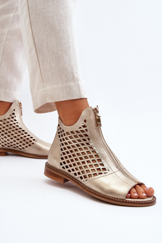 Zazoo 977/L Pealhk Ažuursed sandaalid Lossi juurde Kuldset värvi Zazoo 977/L Pealhk Ažuursed sandaalid Lossi juurde Kuldset värvi