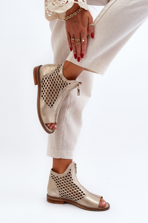 Zazoo 977/L Pealhk Ažuursed sandaalid Lossi juurde Kuldset värvi Zazoo 977/L Pealhk Ažuursed sandaalid Lossi juurde Kuldset värvi