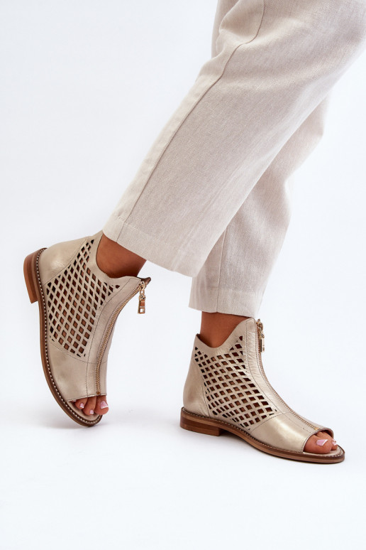 Zazoo 977/L Pealhk Ažuursed sandaalid Lossi juurde Kuldset värvi Zazoo 977/L Pealhk Ažuursed sandaalid Lossi juurde Kuldset värvi