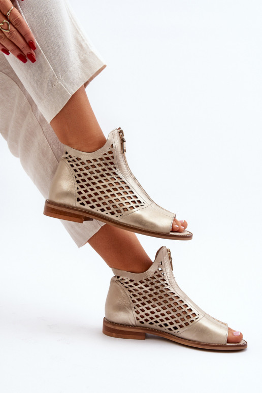 Zazoo 977/L Pealhk Ažuursed sandaalid Lossi juurde Kuldset värvi Zazoo 977/L Pealhk Ažuursed sandaalid Lossi juurde Kuldset värvi