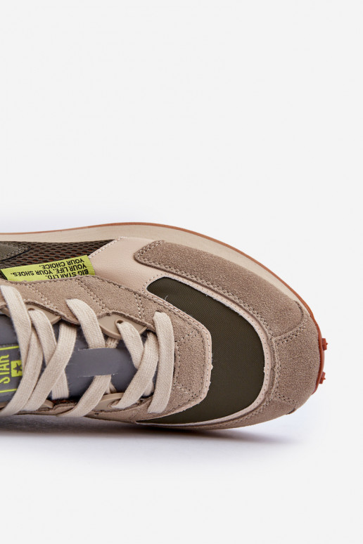 spordijalatsid Sneakers tüüpi jalanõud meeste omad Memory Foam System Big Star NN174345 Khakivärvi