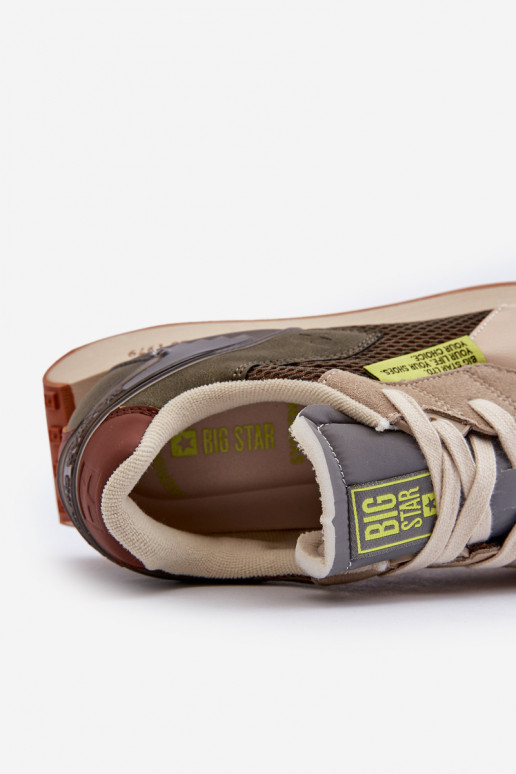 spordijalatsid Sneakers tüüpi jalanõud meeste omad Memory Foam System Big Star NN174345 Khakivärvi