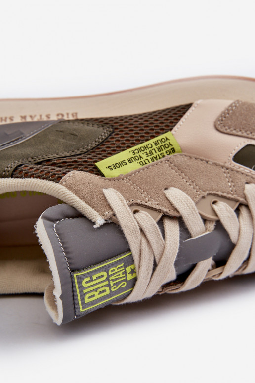 spordijalatsid Sneakers tüüpi jalanõud meeste omad Memory Foam System Big Star NN174345 Khakivärvi