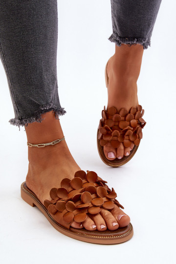 Zazoo 40381 Pealiste omad Plätud naturaalsest nahast laiade nööridega pruunid värvi