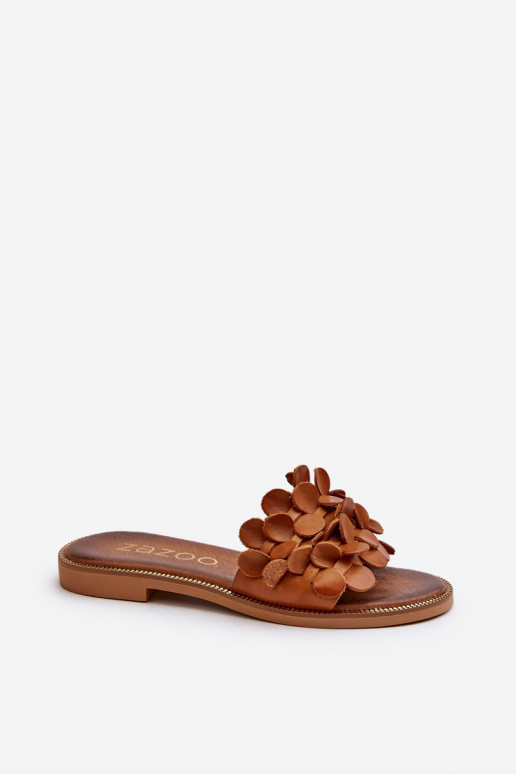 Zazoo 40381 Pealiste omad Plätud naturaalsest nahast laiade nööridega pruunid värvi Zazoo 40381 Pealiste omad Plätud naturaalsest nahast laiade nööridega pruunid värvi