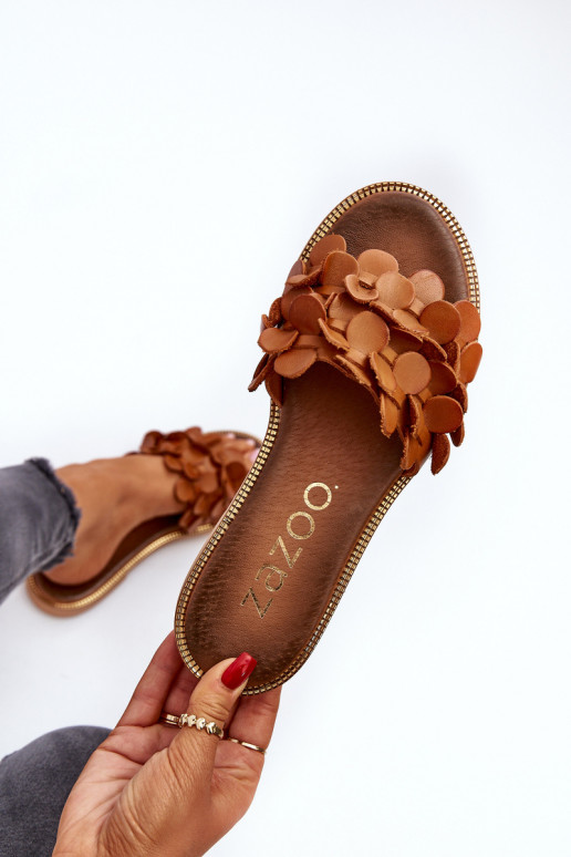 Zazoo 40381 Pealiste omad Plätud naturaalsest nahast laiade nööridega pruunid värvi Zazoo 40381 Pealiste omad Plätud naturaalsest nahast laiade nööridega pruunid värvi