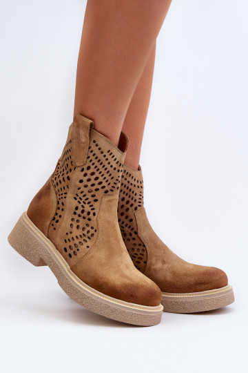 Zazoo 3470 Seemisnahast kingad Pealiste omad laiade nööridega Ažuurne beeži värvi 2