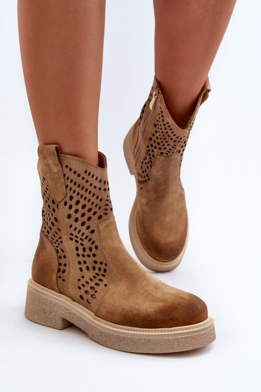 Zazoo 3470 Seemisnahast kingad Pealiste omad laiade nööridega Ažuurne beeži värvi