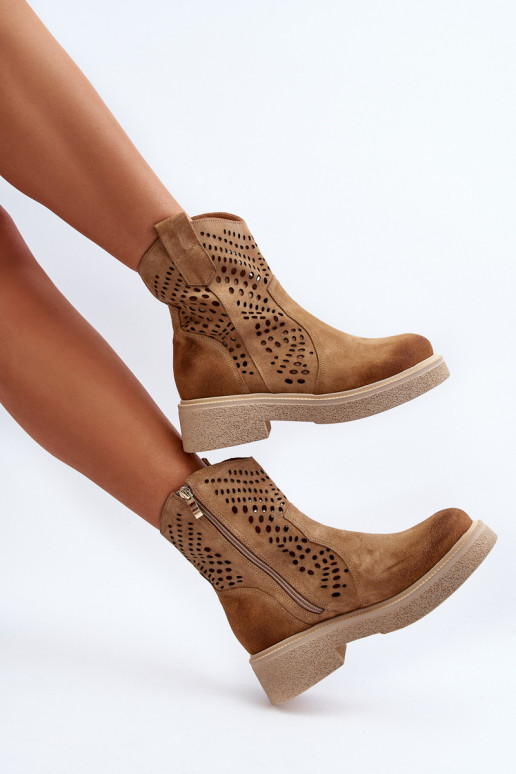 Zazoo 3470 Seemisnahast kingad Pealiste omad laiade nööridega Ažuurne beeži värvi