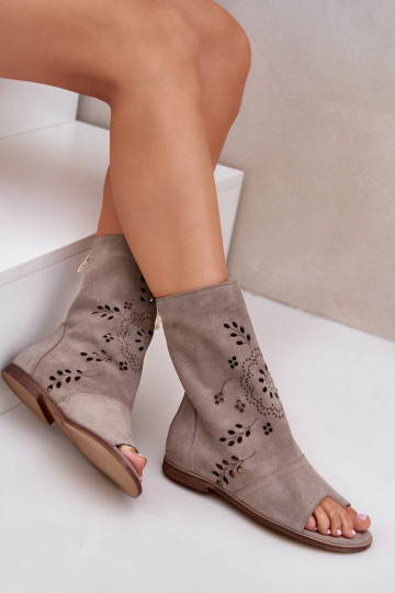 Zazoo 3437 Pealiste omad Seemisnahast kingad madala säärega Lossi juurde beeži värvi