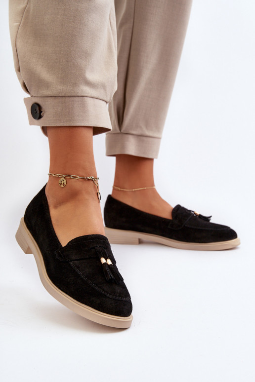 Zazoo 3420 Seemisnahast mokassiinid Pealiste omad laiade nööridega msuud