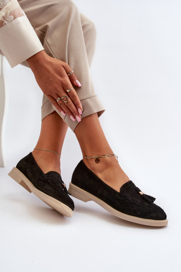 Zazoo 3420 Seemisnahast mokassiinid Pealiste omad laiade nööridega msuud 2