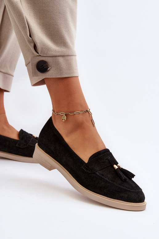 Zazoo 3420 Seemisnahast mokassiinid Pealiste omad laiade nööridega msuud