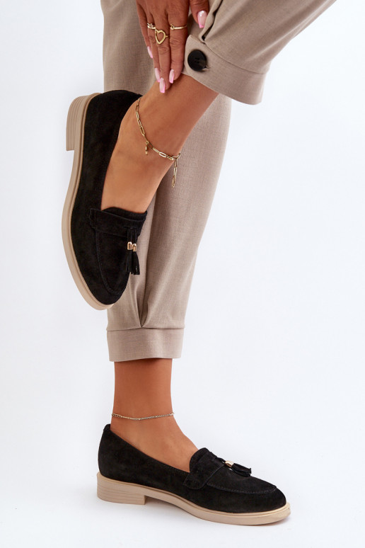 Zazoo 3420 Seemisnahast mokassiinid Pealiste omad laiade nööridega msuud