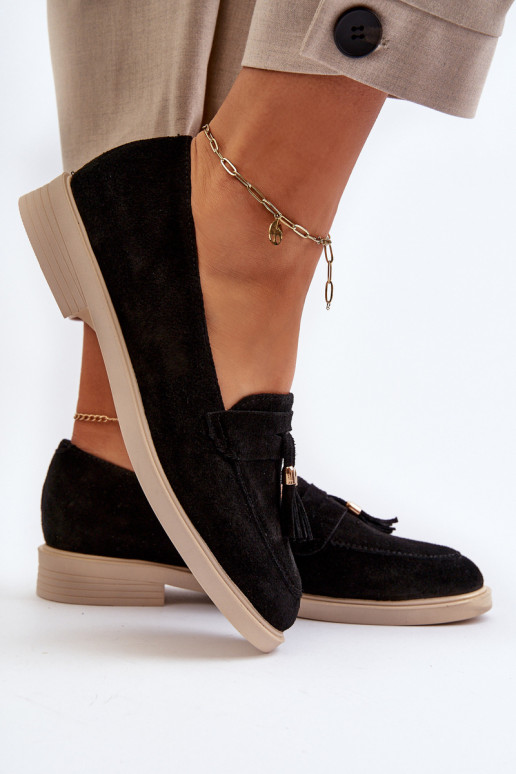 Zazoo 3420 Seemisnahast mokassiinid Pealiste omad laiade nööridega msuud