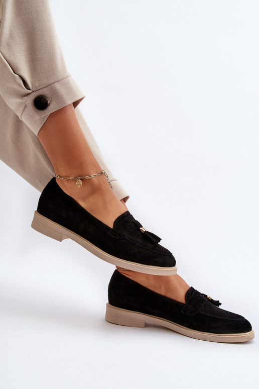 Zazoo 3420 Seemisnahast mokassiinid Pealiste omad laiade nööridega msuud