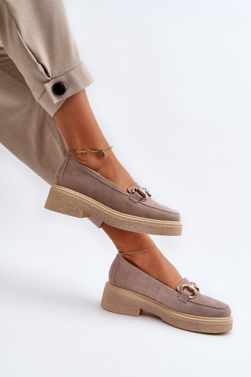 Zazoo 3429 Seemisnahast mokassiinid Pealiste omad kaunistustega Cappuccino 2