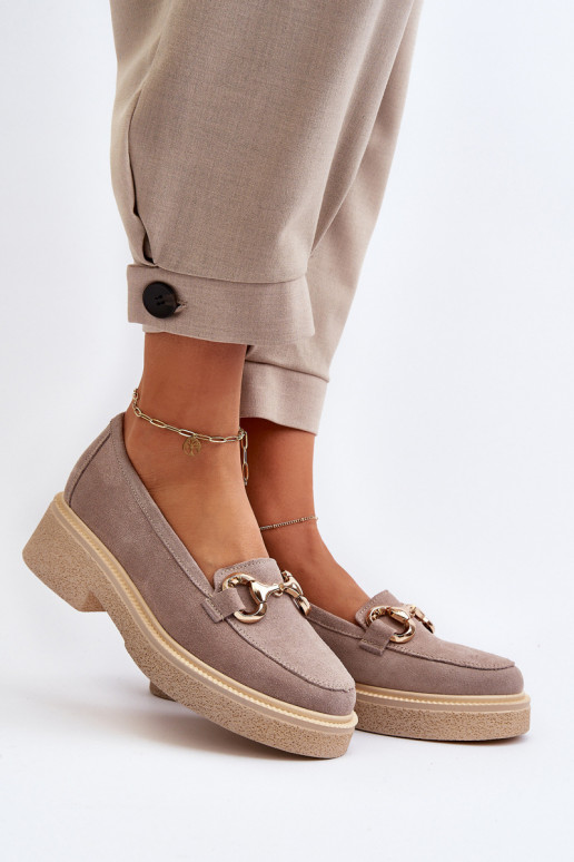 Zazoo 3429 Seemisnahast mokassiinid Pealiste omad kaunistustega Cappuccino Zazoo 3429 Seemisnahast mokassiinid Pealiste omad kaunistustega Cappuccino