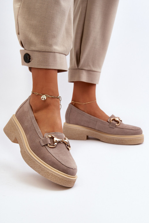 Zazoo 3429 Seemisnahast mokassiinid Pealiste omad kaunistustega Cappuccino Zazoo 3429 Seemisnahast mokassiinid Pealiste omad kaunistustega Cappuccino