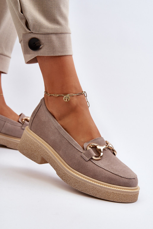 Zazoo 3429 Seemisnahast mokassiinid Pealiste omad kaunistustega Cappuccino Zazoo 3429 Seemisnahast mokassiinid Pealiste omad kaunistustega Cappuccino